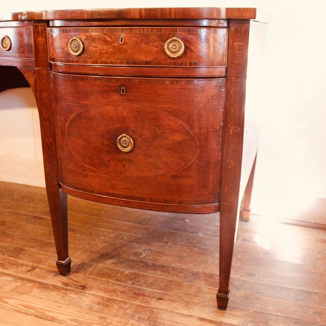 Large Georgian Inlaid Mahogany Serpentine Front Sideboard For Sale - Image 6 of 15