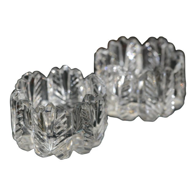 Antique Westmoreland Feather & Star Salt Cellars - Set of 2 For Sale