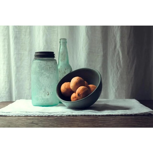 Contemporary Cyan Bottles and Citrus by Curtis Speer Print with White Frame - 24 X 36 For Sale - Image 3 of 3