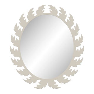 Fleur Home Audubon Oval Mirror in Useful Gray, 42x48 For Sale