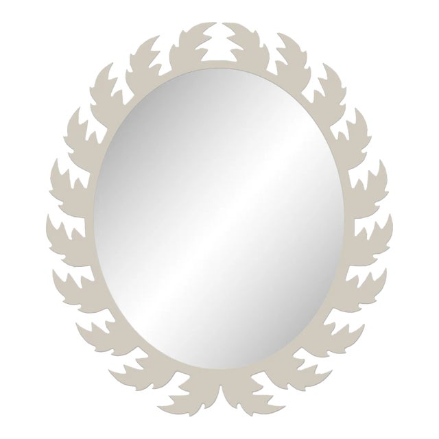 Fleur Home Audubon Oval Mirror in Useful Gray, 42x48 For Sale