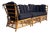 Vintage Coastal Stick Rattan 3 Seat Sofa For Sale