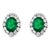 6 Carat Oval Shape Emerald & 2 Ct Diamond Post Back Earrings 14 Karat White Gold For Sale - Image 15 of 18