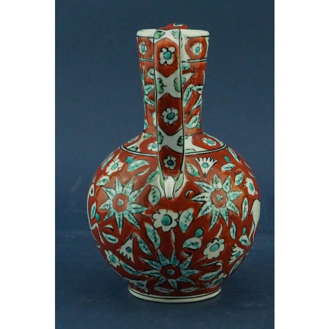 20th Century Ceramic Vase with Iznik Decoration and Stylized Ibex by Icarus Rhodes, Greece, 1950s For Sale - Image 3 of 18