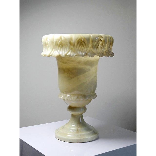 1930s Large Planter in White-Yellow Alabaster, 1930s For Sale - Image 5 of 16