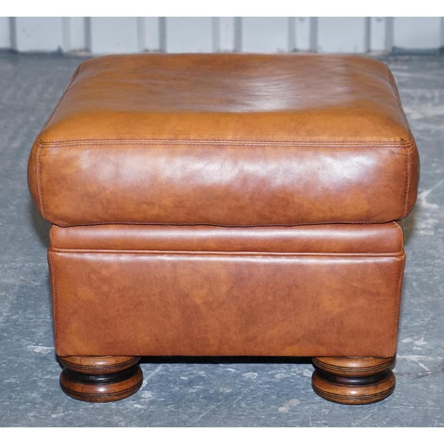Tan Leather Cordoba Ottoman by John Lewis for Tetrad For Sale - Image 4 of 9