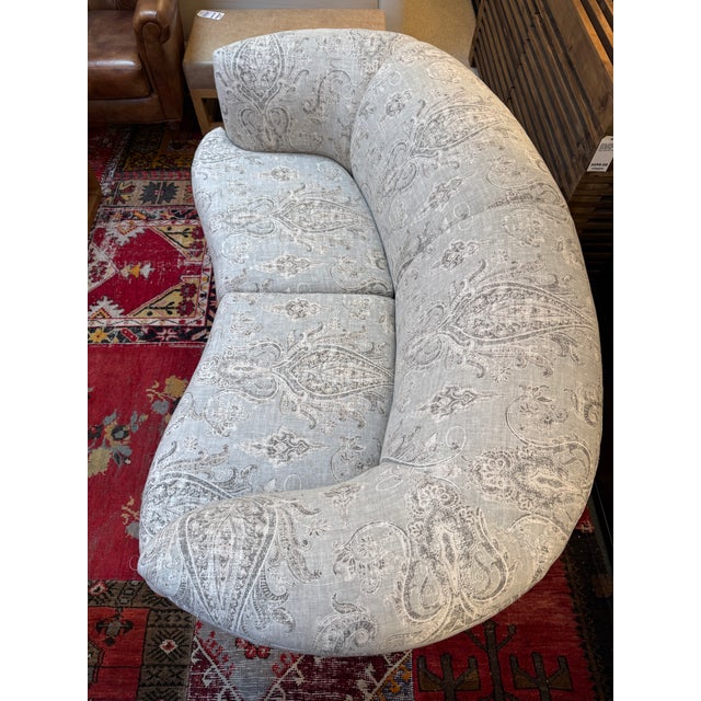 Vladimir Kagan Style Paisley Print Loveseat For Sale - Image 10 of 12