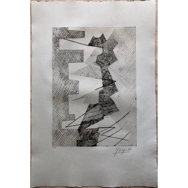 1960s Jean Deyrolle, French Avant Garde Bold Abstract Geometric Aquatint Etching Op Art Kinetic For Sale - Image 5 of 10