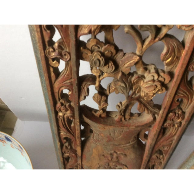Carved Wood Chinese Panels - A Pair For Sale - Image 4 of 9