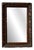 Antique Bohemian Mirror in Embossed Metal Frame with Oak Leaves, 1950s For Sale