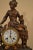 1920s Antique Clock Japy Freres Figural 'Girl With Dog' Mantel For Sale - Image 5 of 11