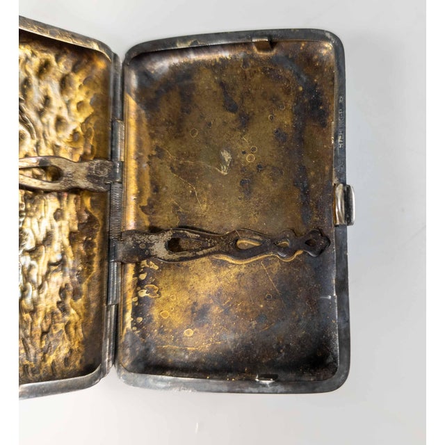 20th Century American Sterling Silver Cigarette Case With Siren & Dolphin by Battin & Co. For Sale - Image 13 of 15