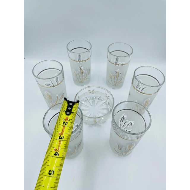 Mid-Century Decover Italy Frosted Highball & Garnish Bowl Cocktail Set- 7 Pieces For Sale - Image 11 of 13