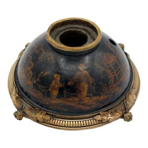 Late 19th Century French Treen Inkwell With Pen Holder