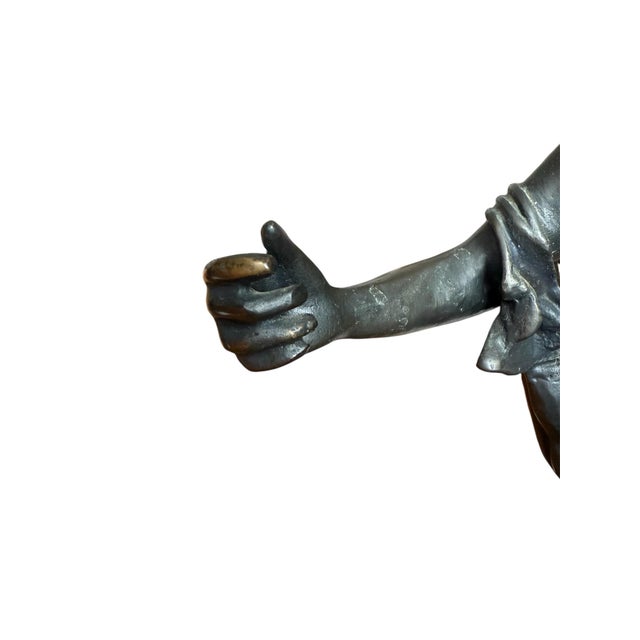 French Bronze Figural Table Lamp After Auguste Moreau For Sale - Image 10 of 12