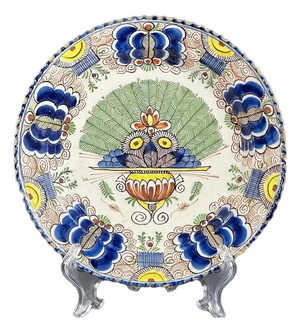 Delft Dish with Peacock Pattern from De Klaauw, 1760s
