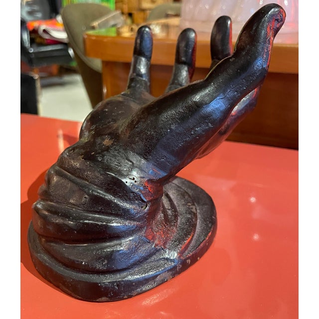 1960s Black Cast Iron Hand Sculpture For Sale - Image 4 of 8