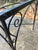 very old and super rare 60 by 30 early salterini iron patio table base, will need glass and or slate for table top....
