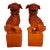 Vintage Mid-Century Terracotta 12.5-Inch Orange Foo Dogs - A Pair For Sale