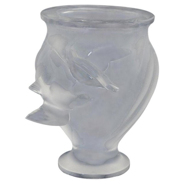 1970s Frosted Crystal Vase by René Lalique, 1970s For Sale - Image 5 of 5