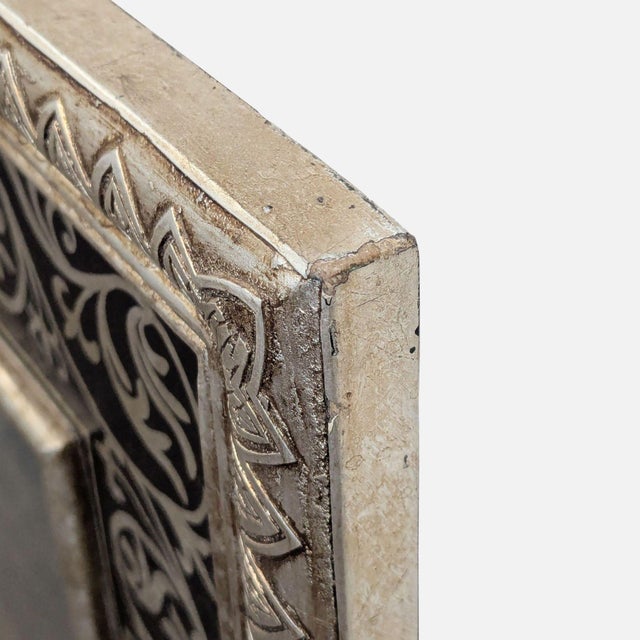 Silver Framed Wall Mirror For Sale - Image 4 of 5