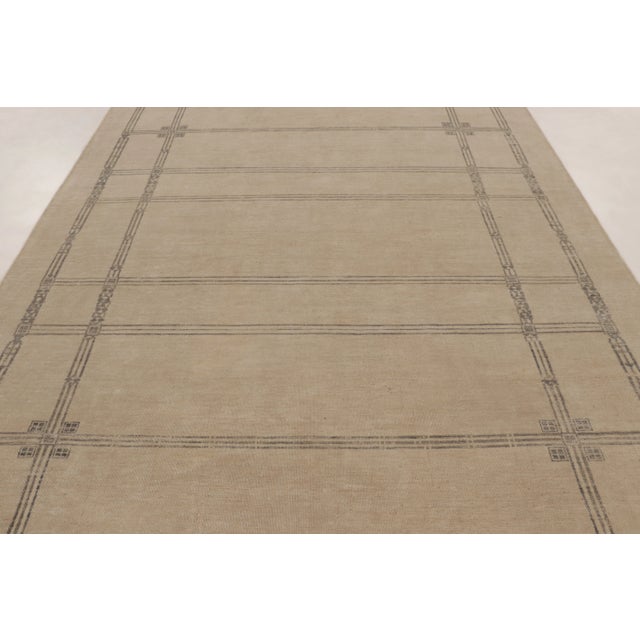 Art Deco Contemporary Art Deco Style Wool Rug in Beige & Gray by Rug & Kilim, India For Sale - Image 3 of 10
