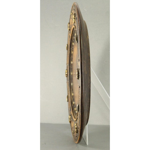 1850's-60's Treen Turned Wood & Brass Alms Dish Platter Charger, Victorian For Sale - Image 12 of 18