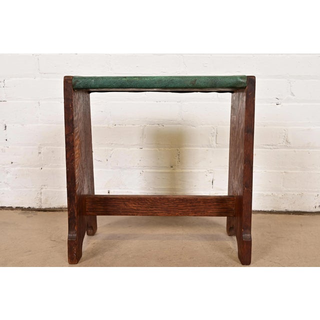 Mission Lakeside Craft Shops Mission Oak Arts & Crafts Footstool, Circa 1900 For Sale - Image 3 of 10