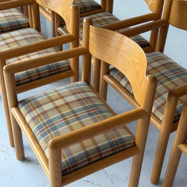Mid-Century Modern 1970s Acorn Chairs Attributed to Massimo Vignelli in Plaid For Sale - Image 3 of 10