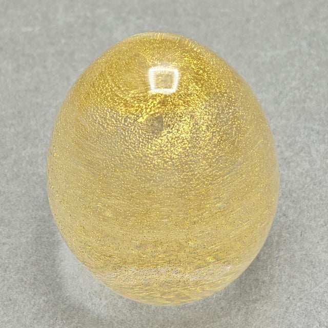Late 20th Century Vintage Murano Italy Gold Aventurine Art Glass Paperweight For Sale - Image 5 of 9