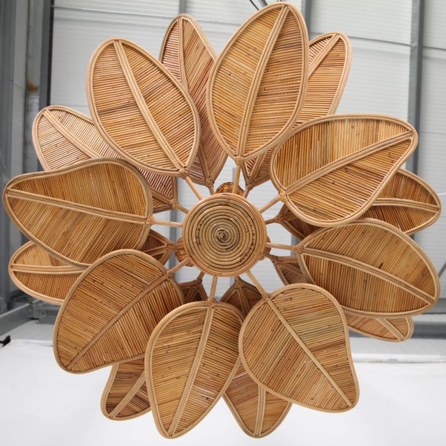 Leaf Rattan Pendant Light For Sale - Image 13 of 15