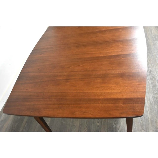 Brown 1960s Refinished Walnut Mid Century Dining Table For Sale - Image 8 of 8