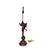 1980s Spanish bronze figural table lamp depicting a neoclassical winged Cupid holding a bow, standing on a star-embossed...