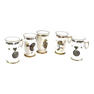 Royal Tarra Book of Kells-Fine Bone China Footed Coffee Cups – Set of 5 For Sale