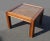 Vintage Mid Century Modern Brown Oak End Table W a Cork Style Inlay For Sale - Image 13 of 13