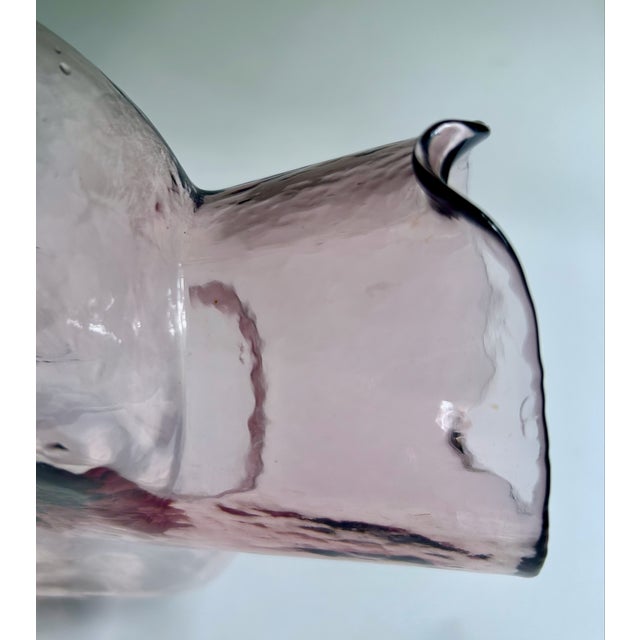 Glass 1950s Blenko Orchid Double Spout Water Bottle For Sale - Image 7 of 17