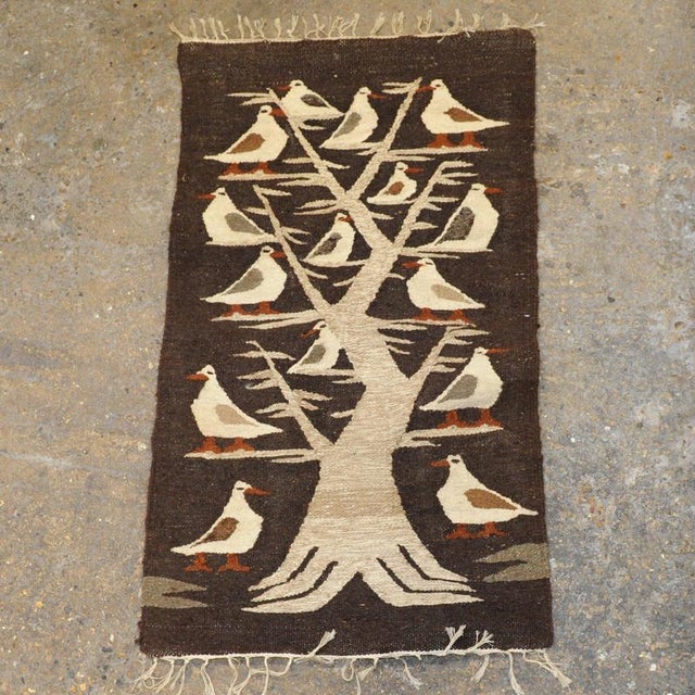 Egyptian handwoven wool tapestry from ramses wissa wassef, 1980s a captivating and authentic vintage tapestry rug from the...