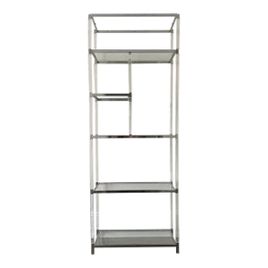 1960s Charles Hollis Jones Metric Line Lucite and Chrome Etagere for Hudson Rissman