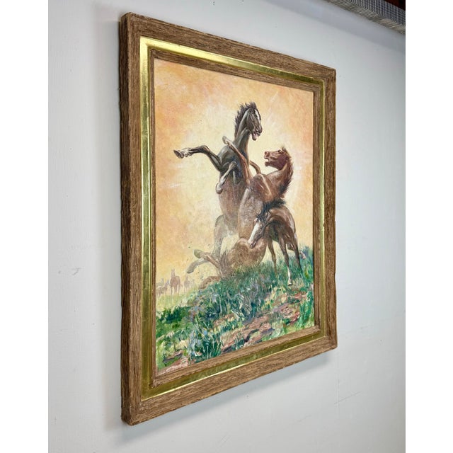 Brown Late 20th Century Western Equestrian Painting by Sam Savitt For Sale - Image 8 of 12