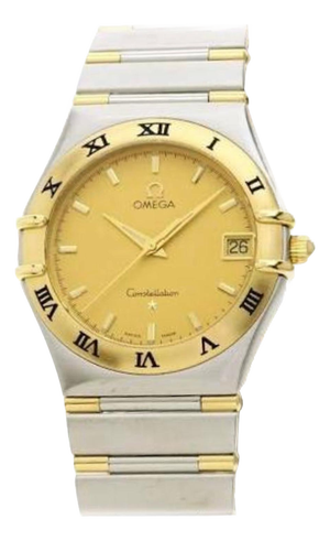 Vintage Omega Constellation Quartz Date 18 Karat Gold Half Bar/Ss Men’s Watch