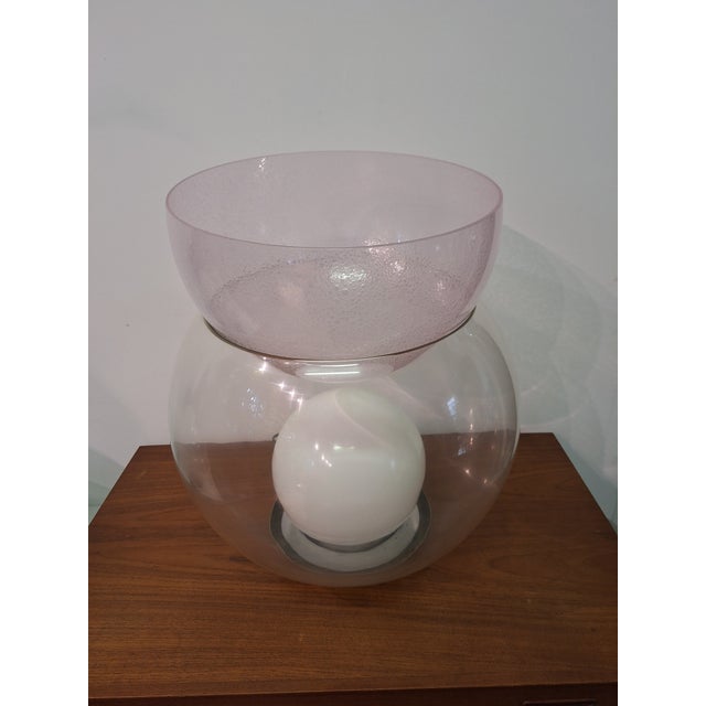 Table Lamp Flower Holder Model Giova Grande Parabola Rosa Pulegosa by Gae Aulenti for Fountain Art, 1970s, in Very Good...