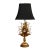 Gilded Italian Tole Lamp With Tulips For Sale