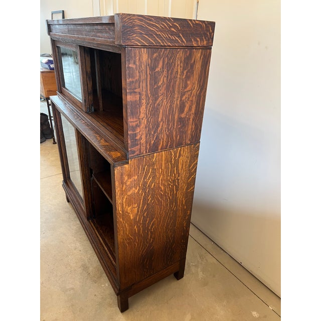 Brown Antique Danner Two Stack Oak Book Case For Sale - Image 8 of 10