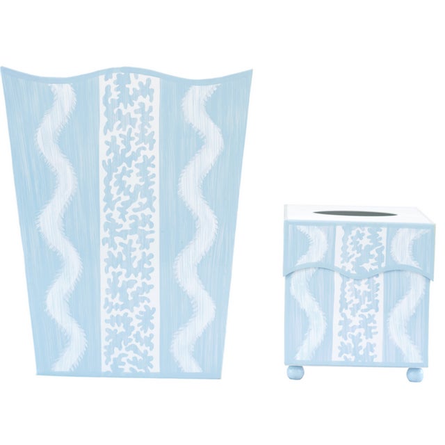 Add a touch of elegance to your home with our hand-painted metal tissue holders, and wastepaper baskets. Each item is...