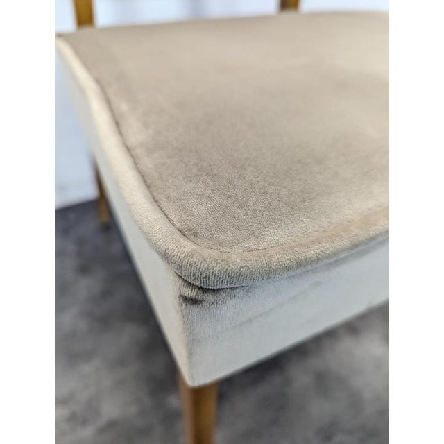 Velvet Armchair in the style of Pierre Guariche For Sale - Image 6 of 7