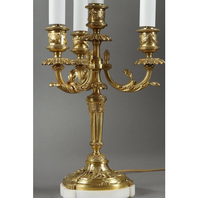 Louis XVI Candelabra in Gilt Bronze, 1900s, Set of 2 For Sale - Image 6 of 18