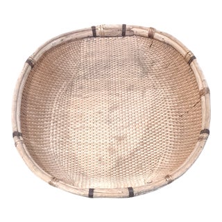 Antique Large Chinese Winnowing Basket For Sale