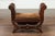 Petite English 1920s X-Form Leather Stool with Out-Scrolling Arms and Nailheads For Sale In Atlanta - Image 6 of 11