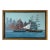 Large- 1980’s Diane Kenny Maritime City Skyline Painting, Framed For Sale