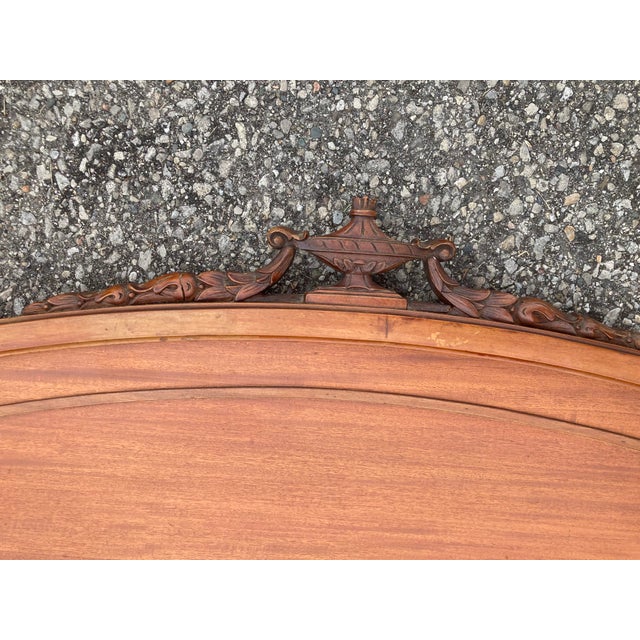 Early 20th Century Antique Inlaid Wood Bed Full Size Frame For Sale - Image 5 of 10